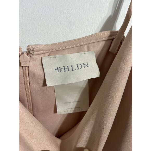 BHLDN Cali Satin Cowl Neck Midi Dress Beige size US 6 - Picture 7 of 16
